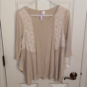 Francescas cream waffle shirt